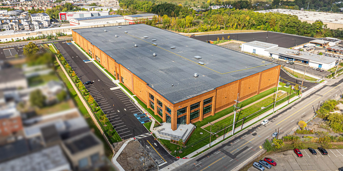 Aerial view of 936 Harrison Avenue, Kearny, NJ 07032, highlighting the industrial property and its surrounding environment.