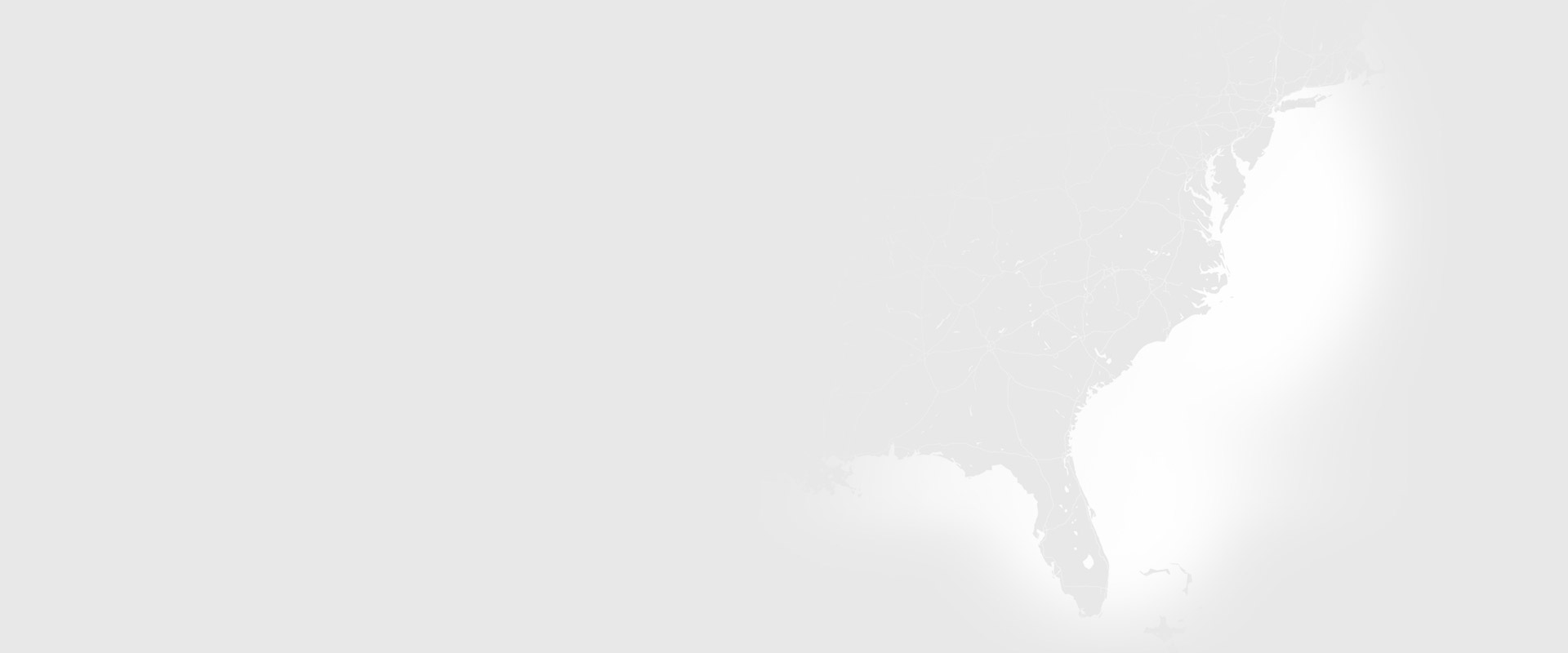 Subtle grayscale map of the Southeast Coast, used as a decorative background element.